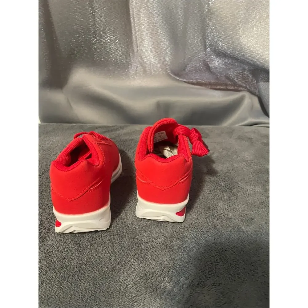 Kids Bright Red Lace-Up Sneakers - Everyday Play Shoes NWOT Toddler 8.5